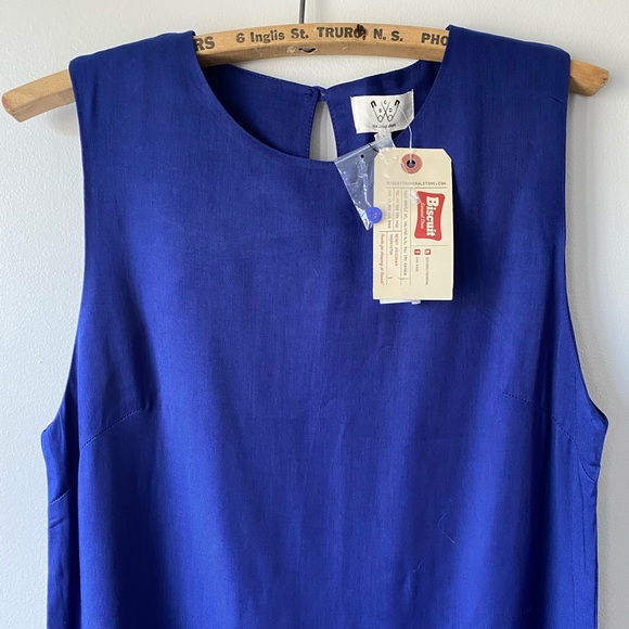 NWT Royal Blue Silky Sleeveless Midi Dress - Picture 6 of 6